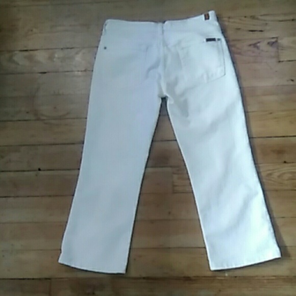 Pre-owned 7 for All Mankind White Capri Jeans - Picture 3 of 8